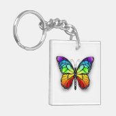 Rainbow-Schmetterling Monarch Schlüsselanhänger (Vorderseite links)
