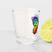 Rainbow-Schmetterling Monarch Schnapsglas (Links)