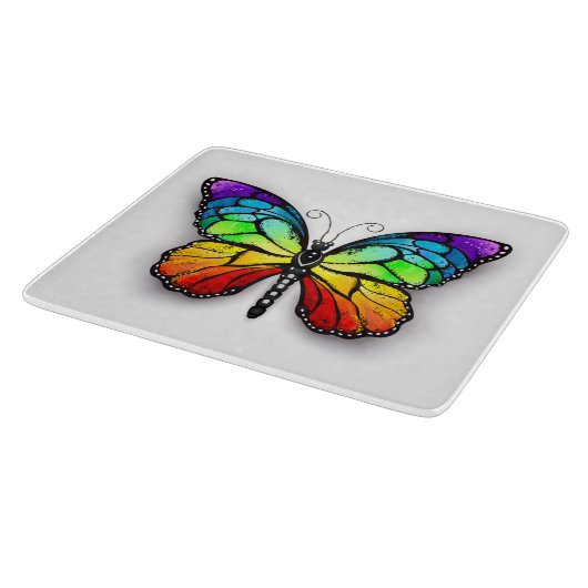 Rainbow-Schmetterling Monarch Schneidebrett (Ecke)