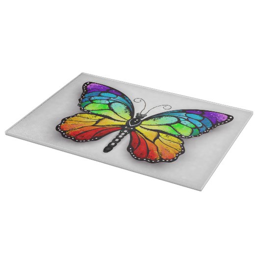Rainbow-Schmetterling Monarch Schneidebrett (Ecke)