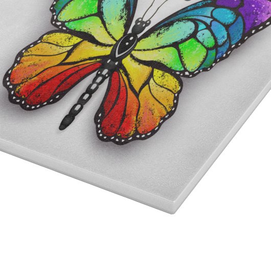 Rainbow-Schmetterling Monarch Schneidebrett (Ecke)