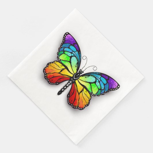 Rainbow-Schmetterling Monarch Serviette (Ecke)