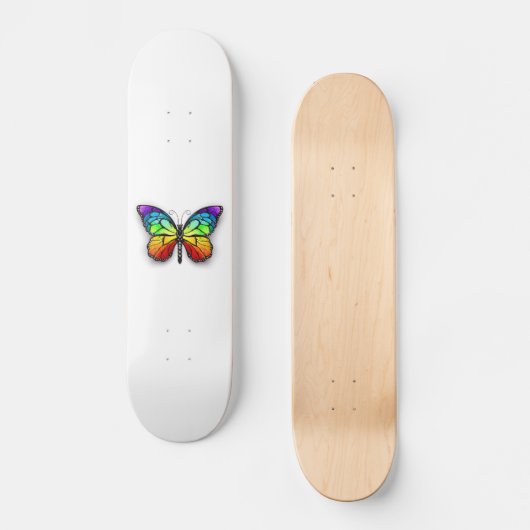 Rainbow-Schmetterling Monarch Skateboard (Vorderseite)