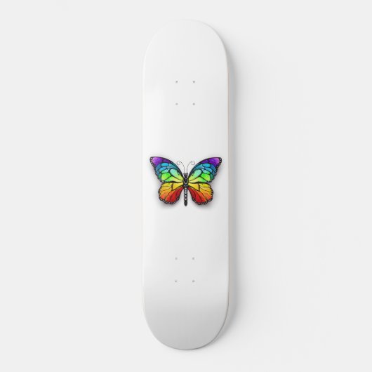 Rainbow-Schmetterling Monarch Skateboard (Vorderseite)