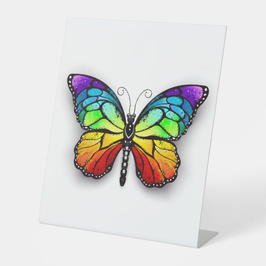 Rainbow-Schmetterling Monarch Sockelschild (Vorderseite)