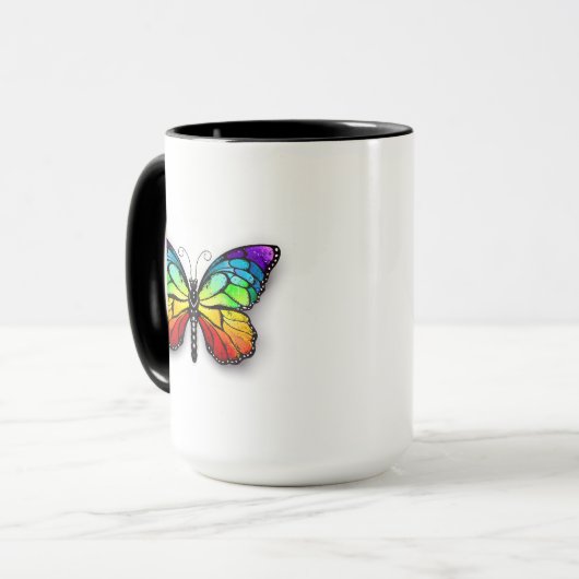 Rainbow-Schmetterling Monarch Tasse (Vorderseite Links)