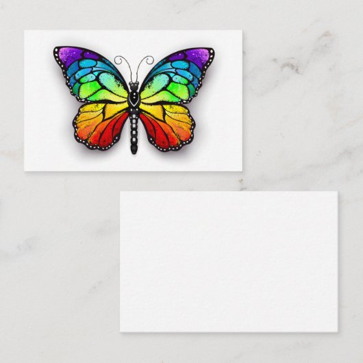 Rainbow-Schmetterling Monarch Terminkarte (Vorne/Hinten)