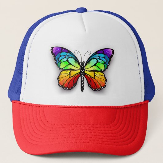 Rainbow-Schmetterling Monarch Truckerkappe (Vorderseite)