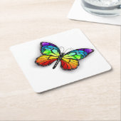 Rainbow-Schmetterling Monarch Untersetzer (angewinkelt)