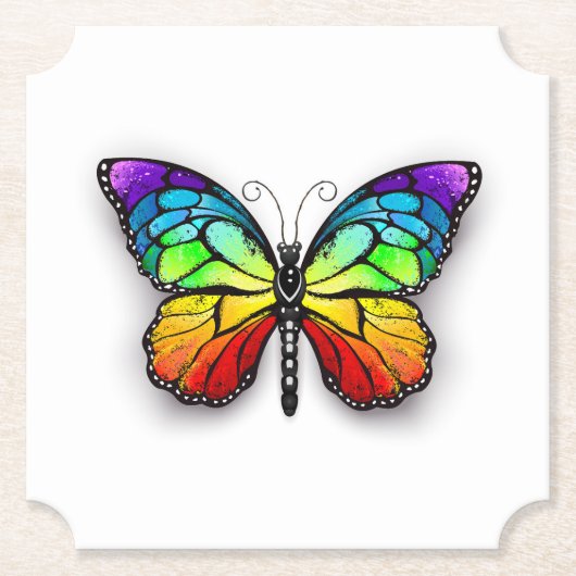 Rainbow-Schmetterling Monarch Untersetzer (Vorderseite)