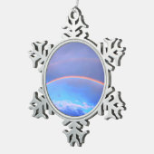 Rainbow Schneeflocken Zinn-Ornament (Rechts)