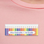 Rainbow School Teacher Magnetname Tag Namenschild