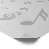 Rainbow-Schwarz-Graue-Musiknoten Poster (Ecke)