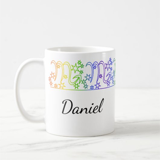 Rainbow Scorpio Star Sign Persönliche Umarmung Kaffeetasse (Links)