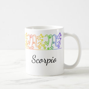 Rainbow Scorpio Star Sign Persönliche Umarmung Kaffeetasse