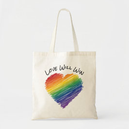 Rainbow-Scrabble-Liebe gewinnt Tasche