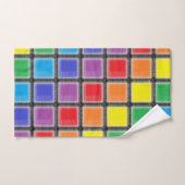 Rainbow Scratched Squares Badhandtuch Set (Handtuch)