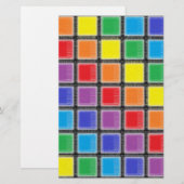 Rainbow Scratched Squares Briefpapier (Vorne/Hinten)