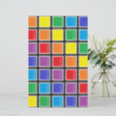 Rainbow Scratched Squares Briefpapier (Stehend Vorderseite)