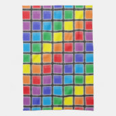 Rainbow Scratched Squares Geschirrtuch (Vertikal)