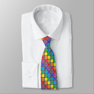 Rainbow Scratched Squares Krawatte