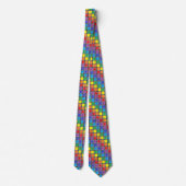 Rainbow Scratched Squares Krawatte (Rückseite)