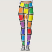 Rainbow Scratched Squares Leggings (Vorderseite)