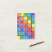 Rainbow Scratched Squares Post-it Klebezettel (Auf Schreibtisch)