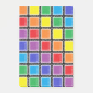 Rainbow Scratched Squares Post-it Klebezettel