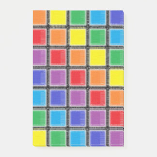 Rainbow Scratched Squares Post-it Klebezettel