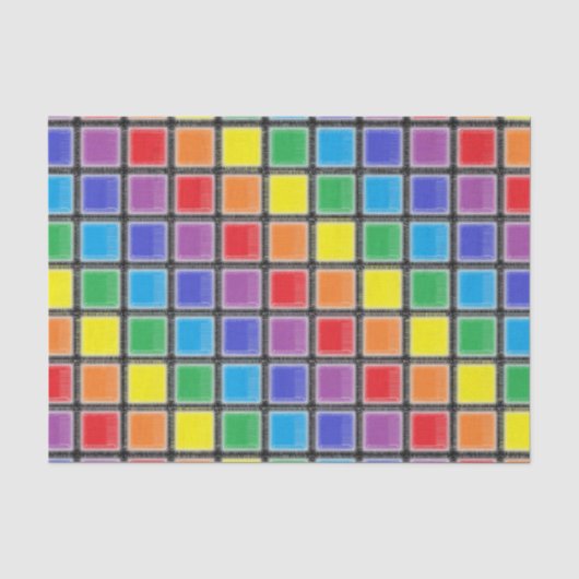 Rainbow Scratched Squares Seidenpapier (Vorderseite)