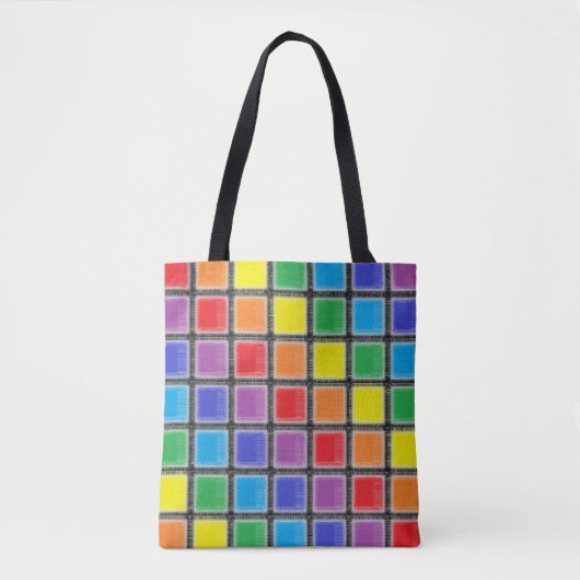 Rainbow Scratched Squares Tasche (Vorderseite)
