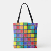 Rainbow Scratched Squares Tasche (Rückseite)