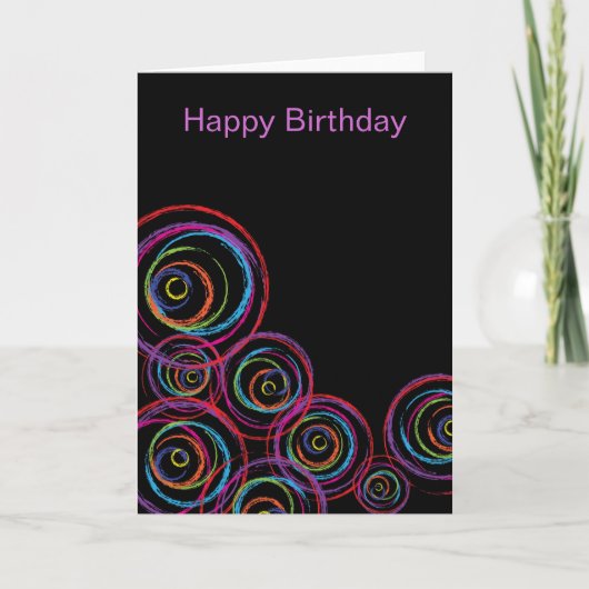 Rainbow Scribble Circles Karte (Vorderseite)