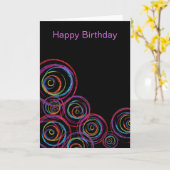 Rainbow Scribble Circles Karte (Gelbe Blume)