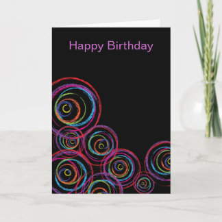 Rainbow Scribble Circles Karte
