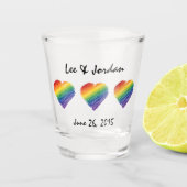Rainbow Scribble Heart individuell anpassbar Schnapsglas (Vorderseite)