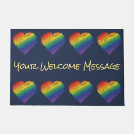 Rainbow Scribble Herzwillkommene Fußmatte