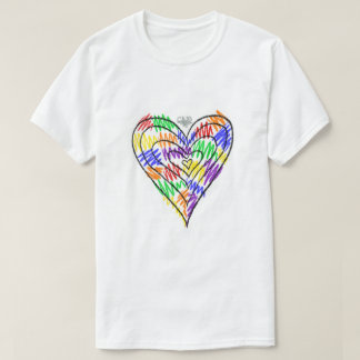 Rainbow Scribbles (Herz) T - Shirt