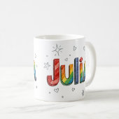 Rainbow Scribbles Julia 1 Kaffeetasse (VorderseiteRechts)