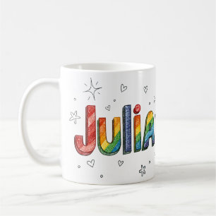 Rainbow Scribbles Julia 1 Kaffeetasse