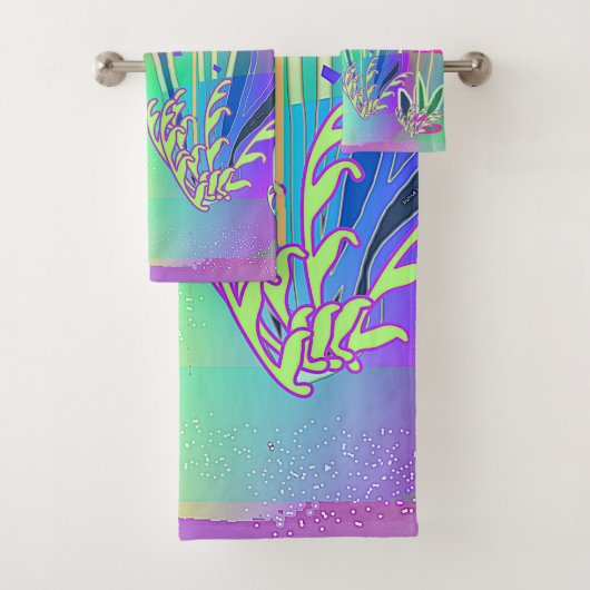 Rainbow Scribbloms Badhandtuch Set (Insitu)