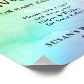 Rainbow Script Baby Shower Hopps & Wishs Poster (Ecke)