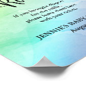 Rainbow Script Diaper Raffle Dusche Anzeige Poster (Ecke)