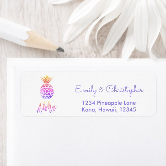 Rainbow Script Wedding Aloha Pineaple (Insitu)