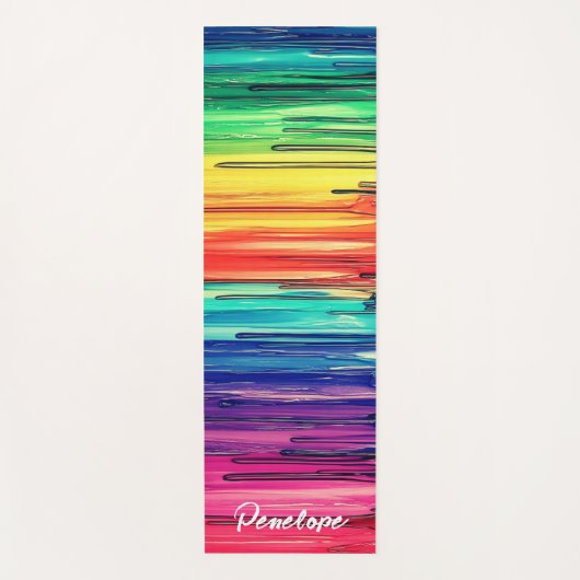 Rainbow Script Writing Custom Name Yogamatte (Vorderseite)