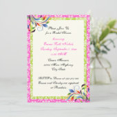 Rainbow scroll leaf damask wedding bridal shower einladung (Stehend Vorderseite)