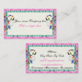 Rainbow-Scrollblatt aquamarine rosa Damastränder Visitenkarte (Vorne/Hinten)