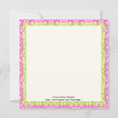 Rainbow-Scrollblatt-Damastenhochzeit Einladung (Rückseite)