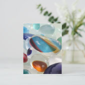 Rainbow Sea Glass Postkarte (Stehend Vorderseite)